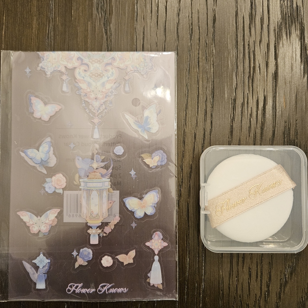 Flower Knows Butterfly Sticker Set and Puff